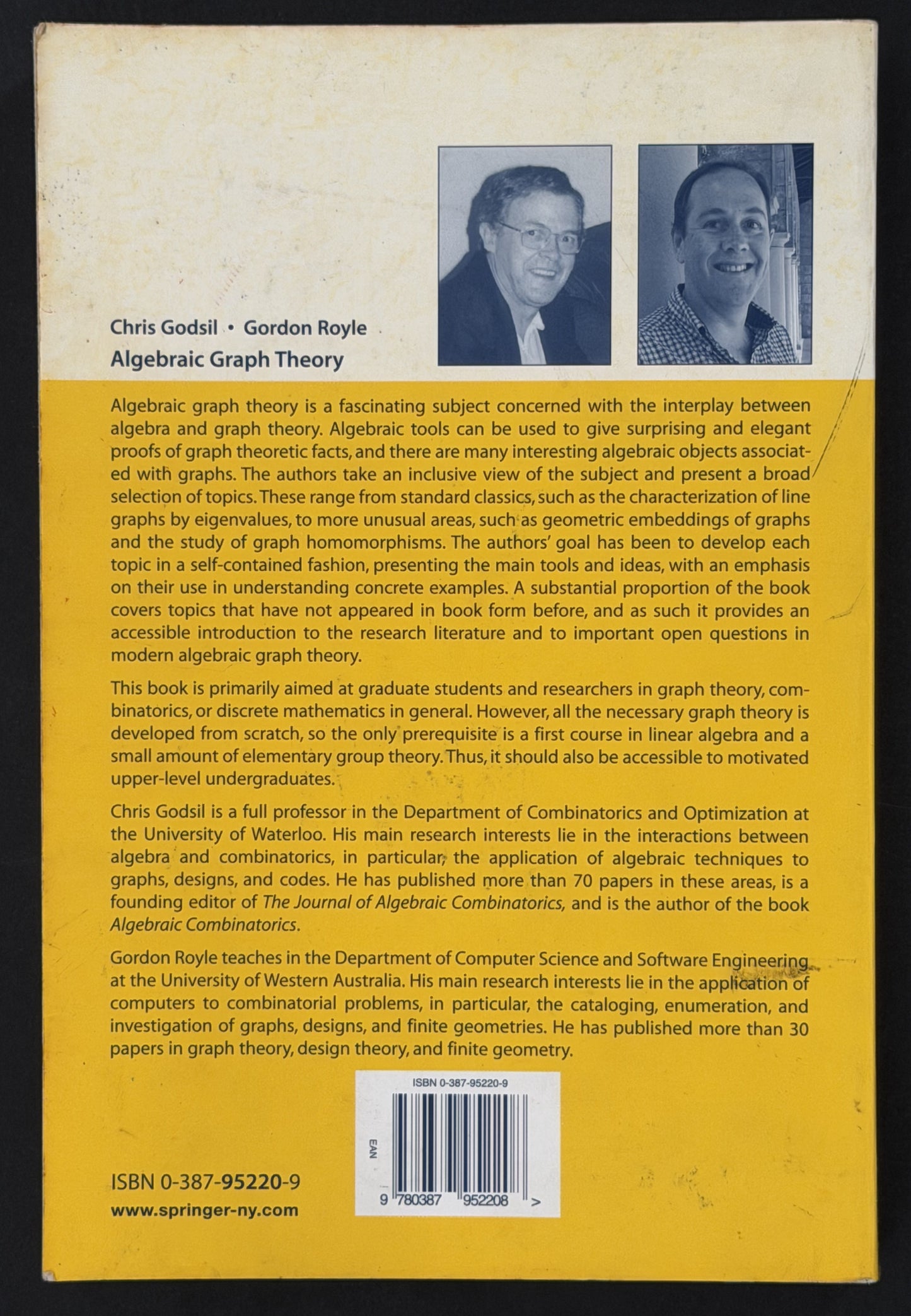 Algebraic Graph Theory by Chris Godsil, Gordon F. Royle
