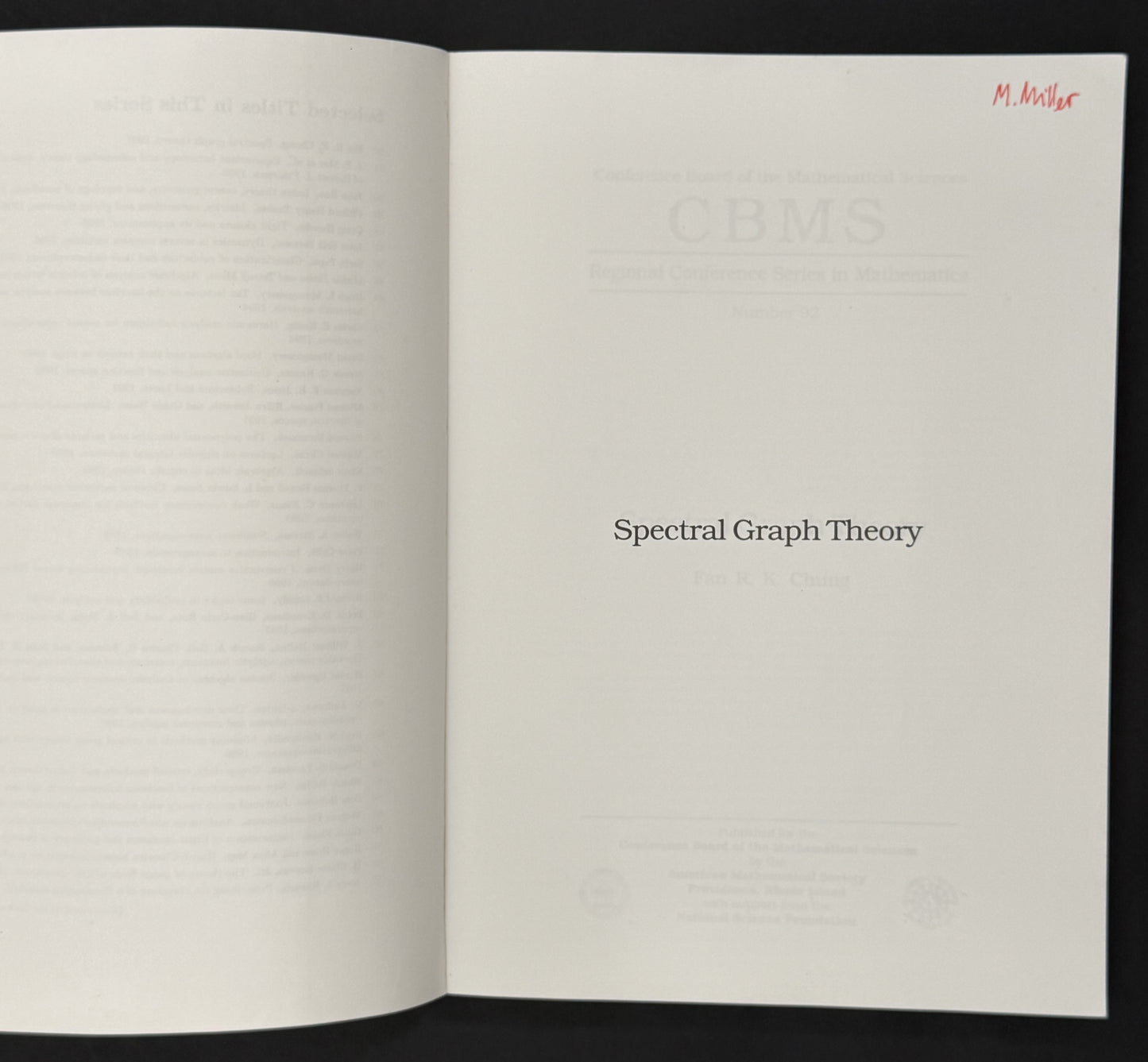 Spectral Graph Theory by Fan R. K. Chung