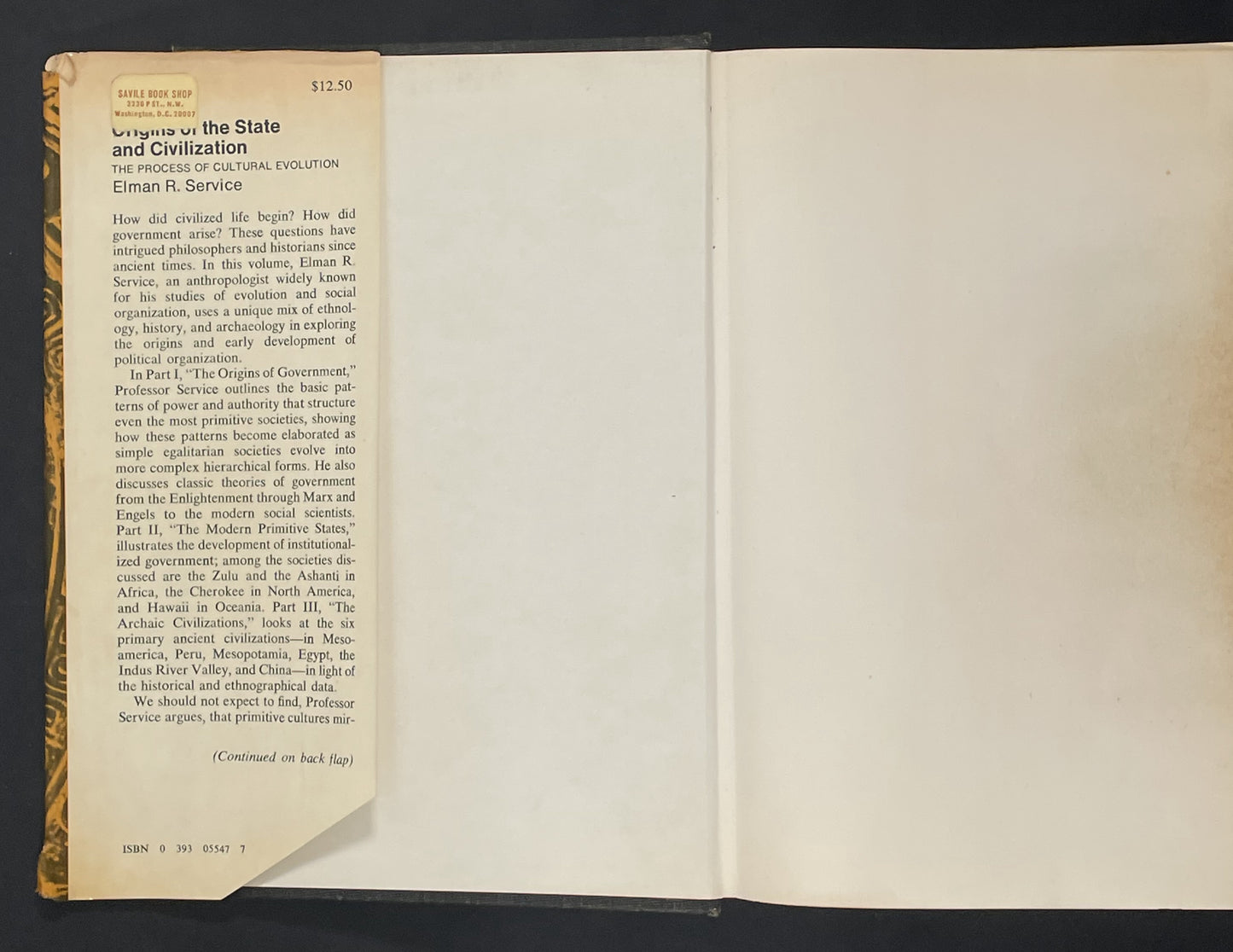 Origins of the State and Civilization by Elman Rogers Service