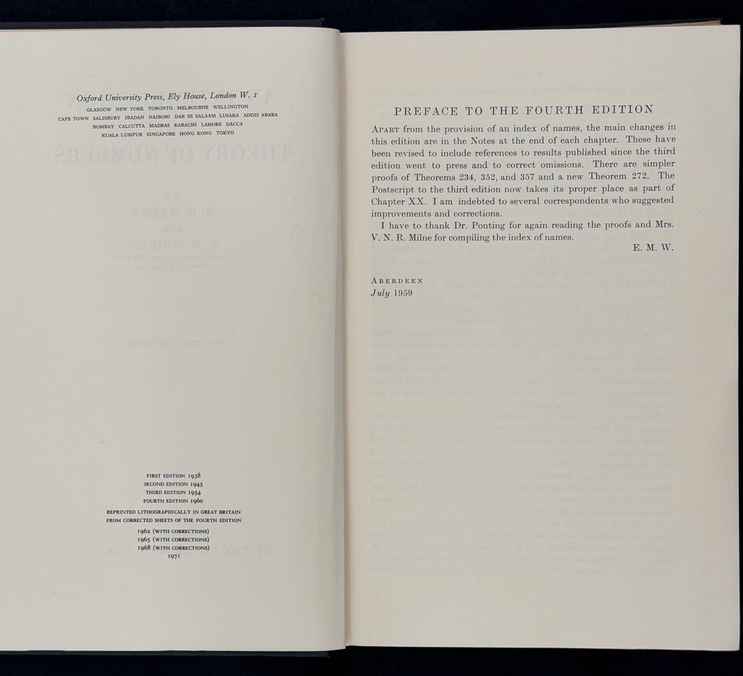 An Introduction to the Theory of Numbers by G. H. Hardy and E. M. Wright