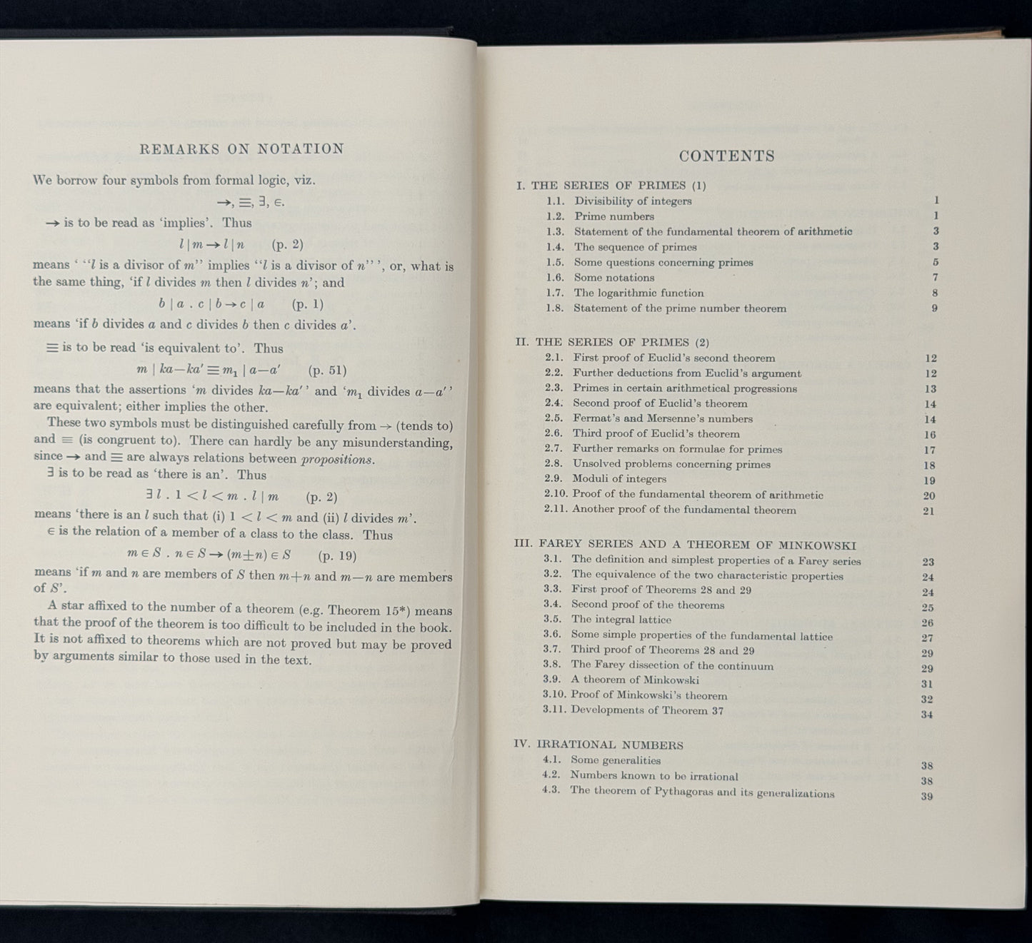 An Introduction to the Theory of Numbers by G. H. Hardy and E. M. Wright
