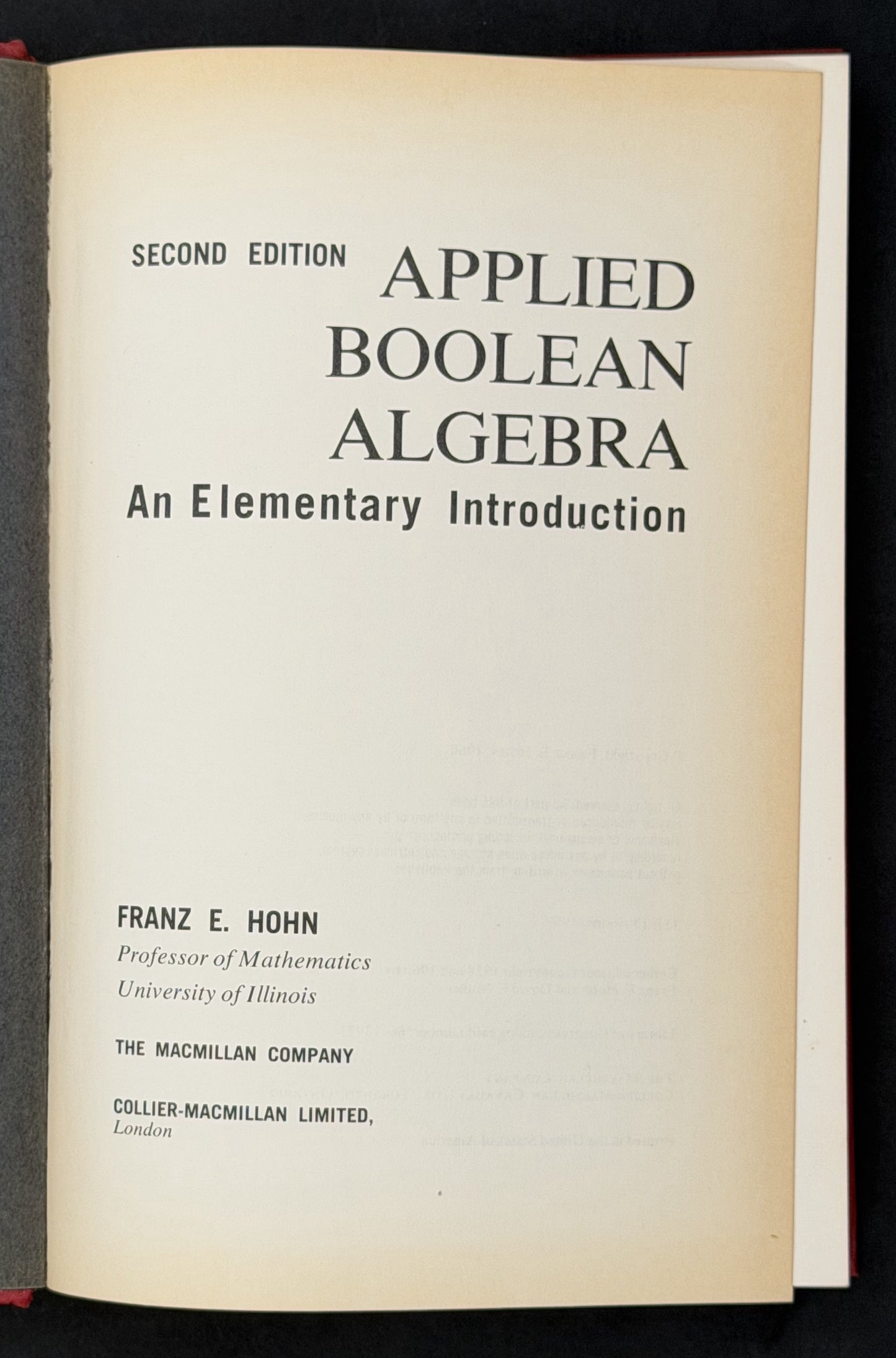 Applied Boolean Algebra by Franz E. Hohn