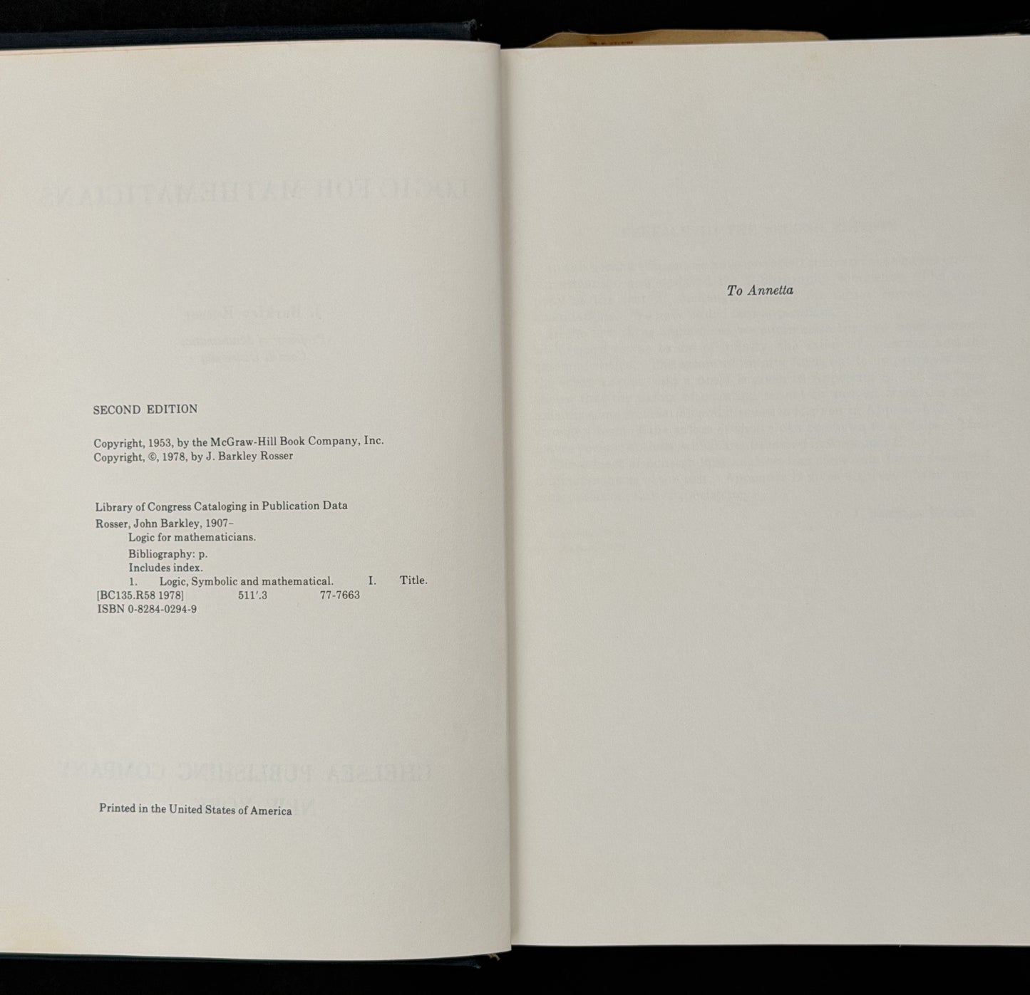 Logic for Mathematicians by John Barkley Rosser