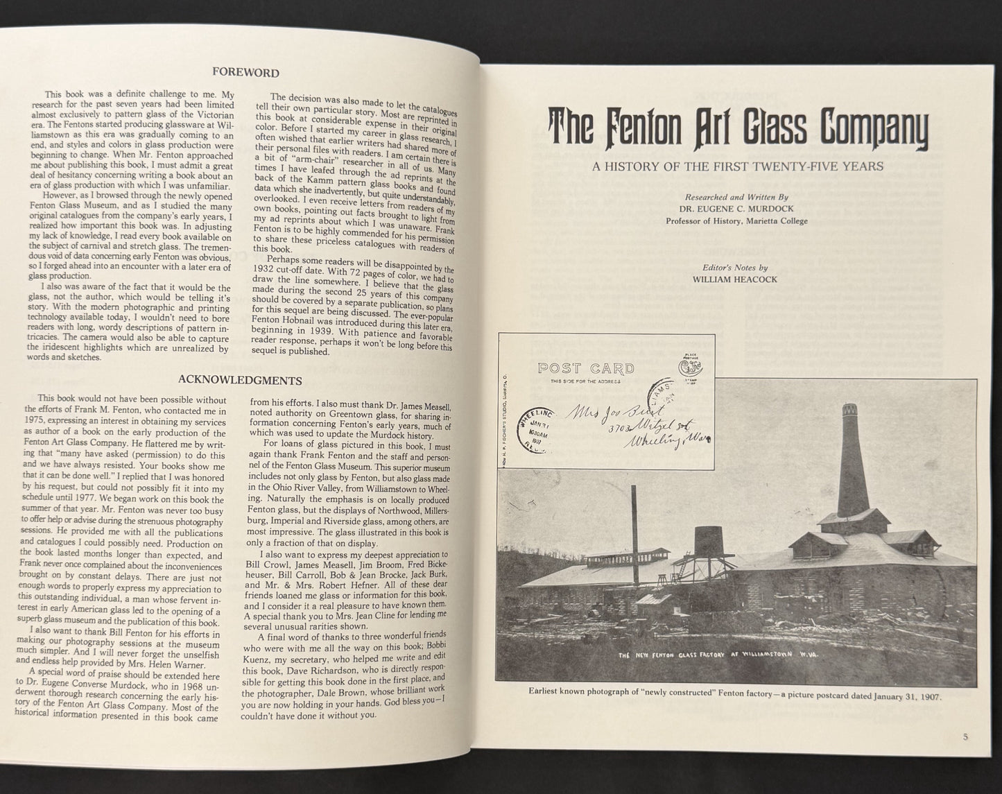 Fenton Glass: The First Twenty-five years by William Heacock