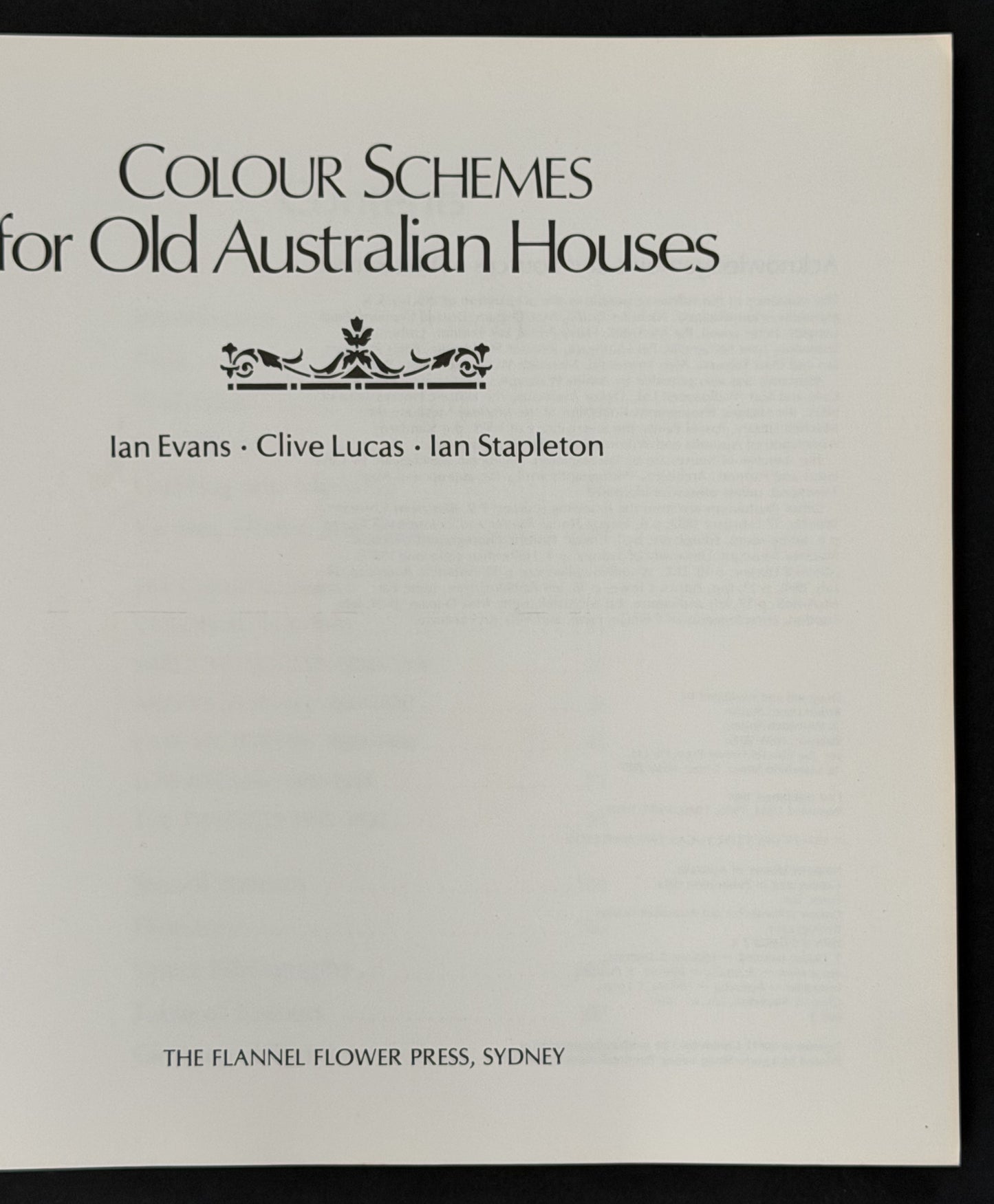 Colour Schemes for Old Australian Houses by Ian Evans et al.