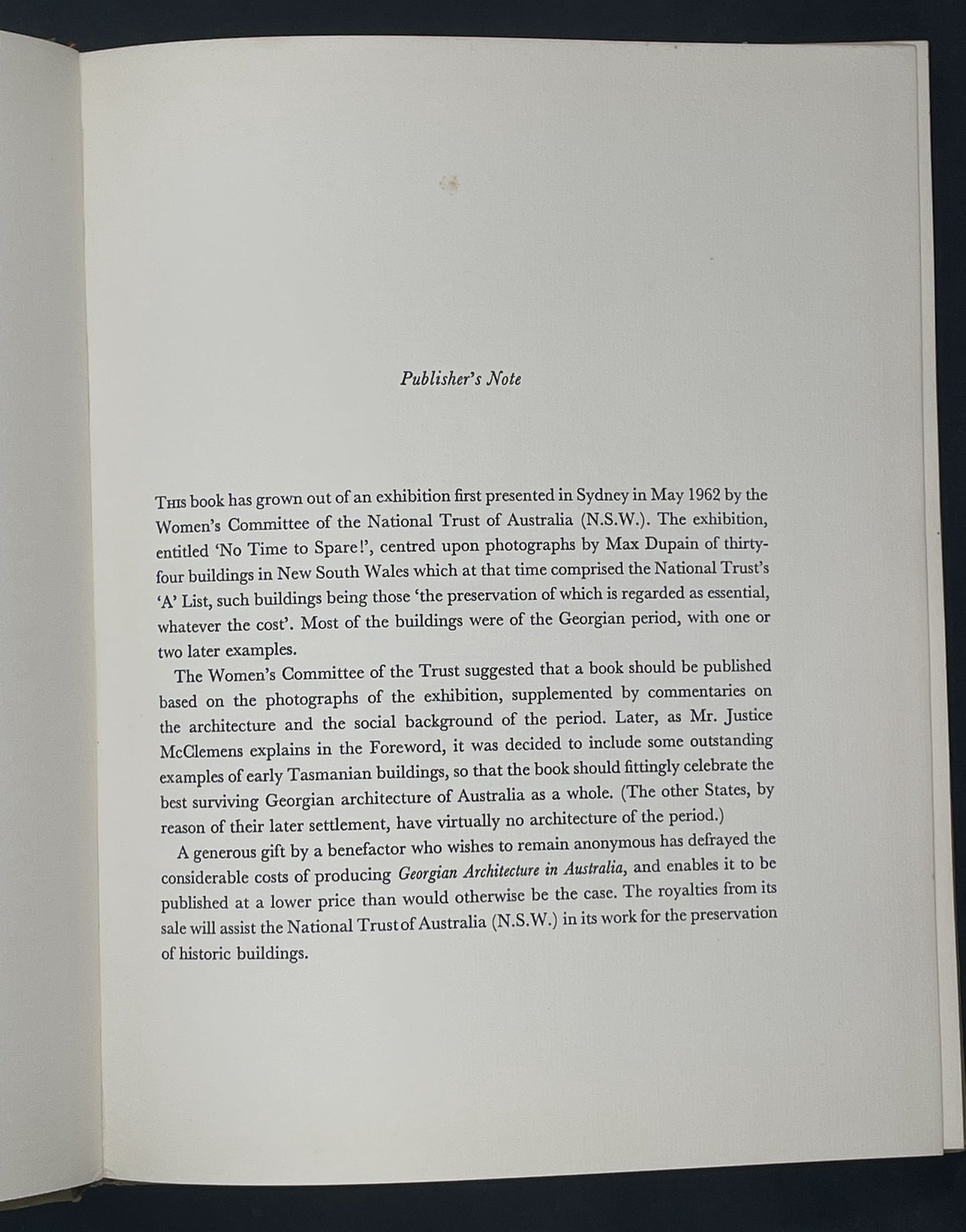 GEORGIAN ARCHITECTURE IN AUSTRALIA by MAX DUPAIN