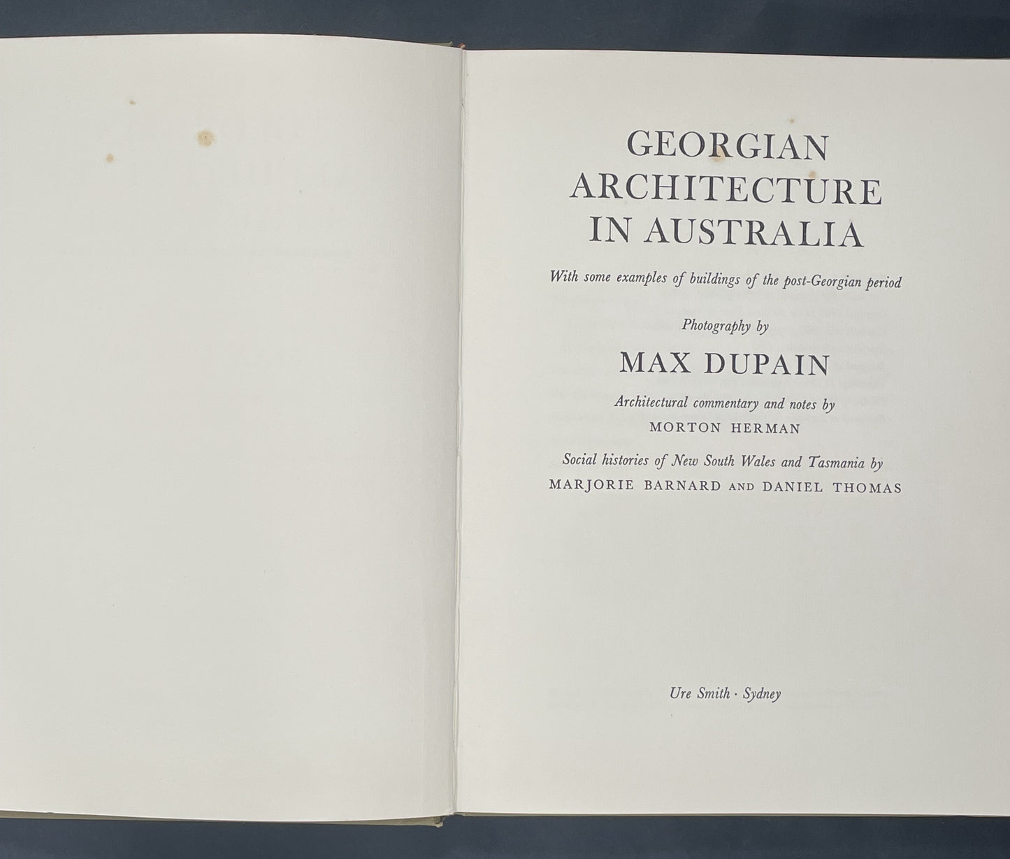 GEORGIAN ARCHITECTURE IN AUSTRALIA by MAX DUPAIN