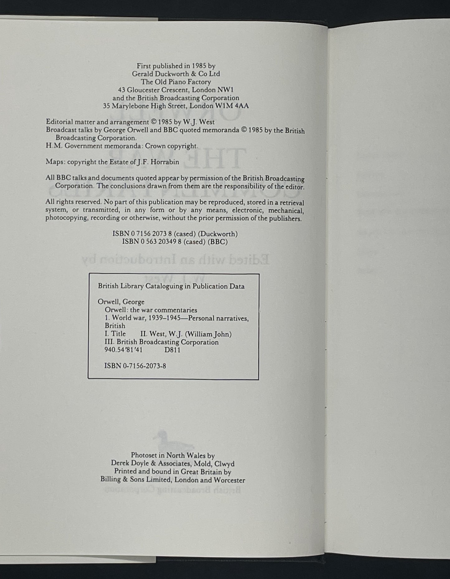 Orwell, the War Commentaries by George Orwell