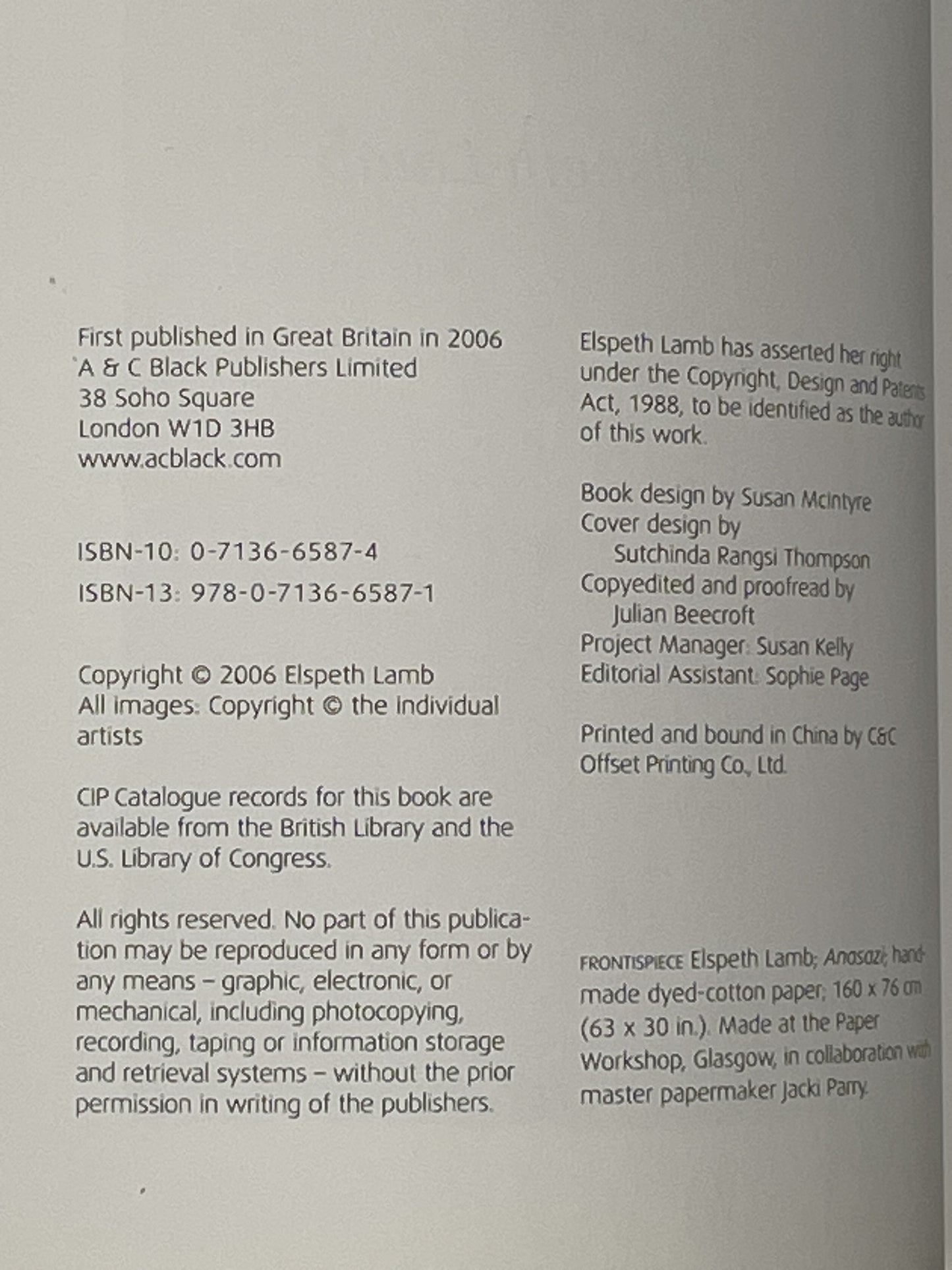 Papermaking for Printmakers by Elspeth Lamb