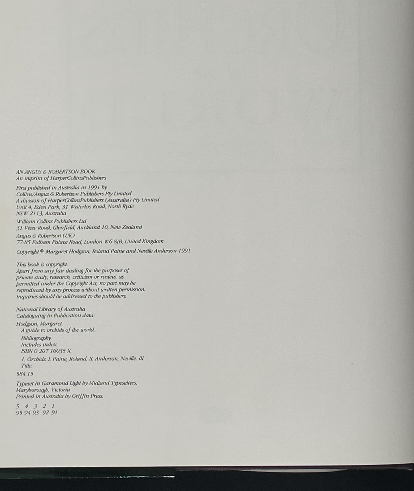 A Guide to Orchids of the World by Margaret Hodgson et al.