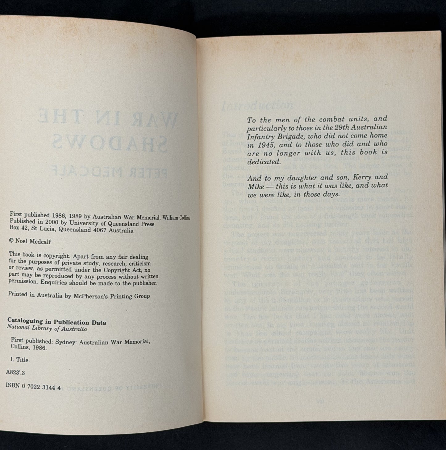 War in the Shadows by Peter Medcalf