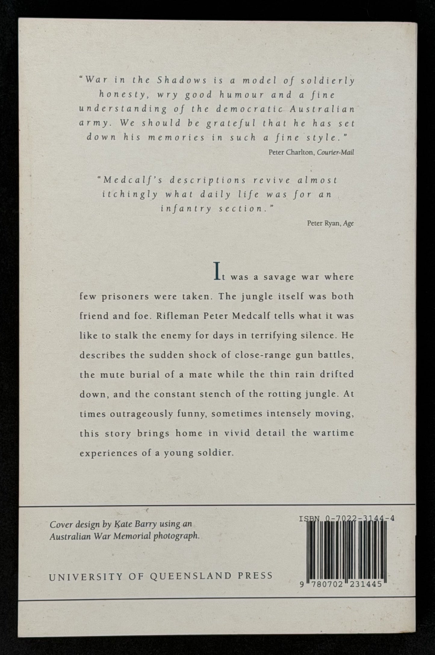 War in the Shadows by Peter Medcalf