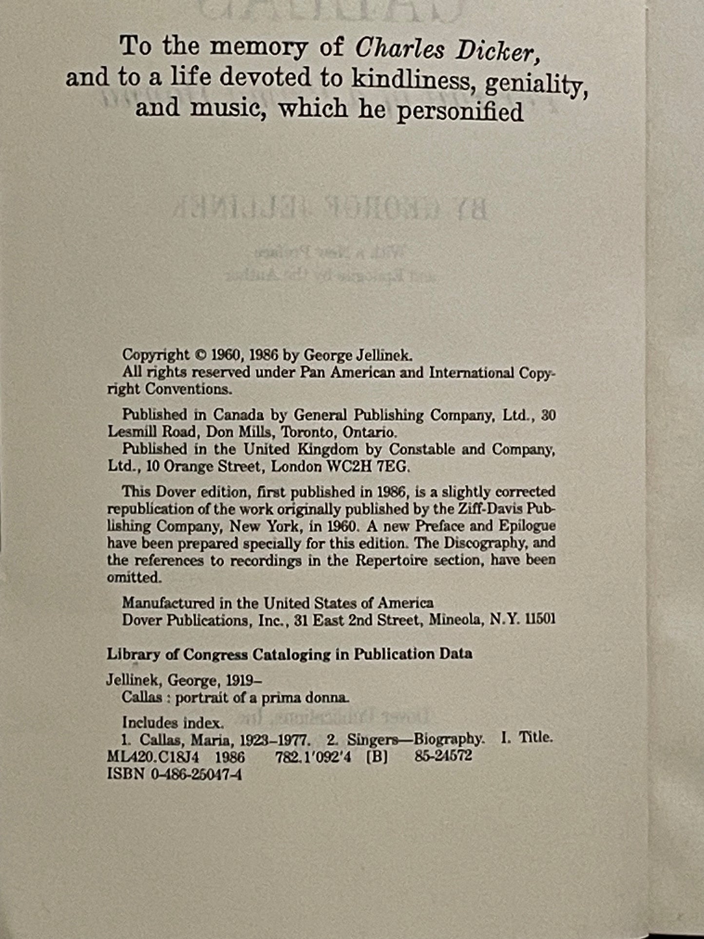 Callas by George Jellinek