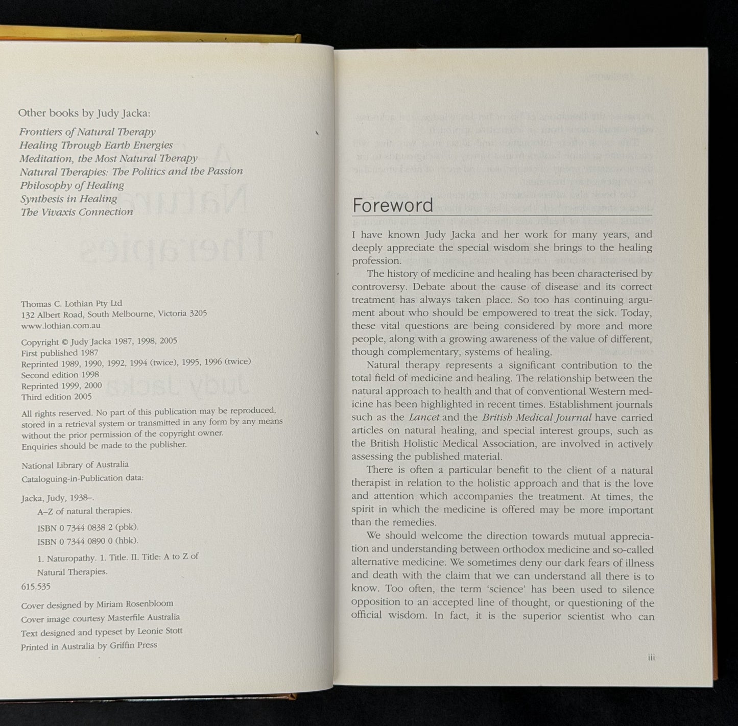 A-Z of Natural Therapies by Judy Jacka