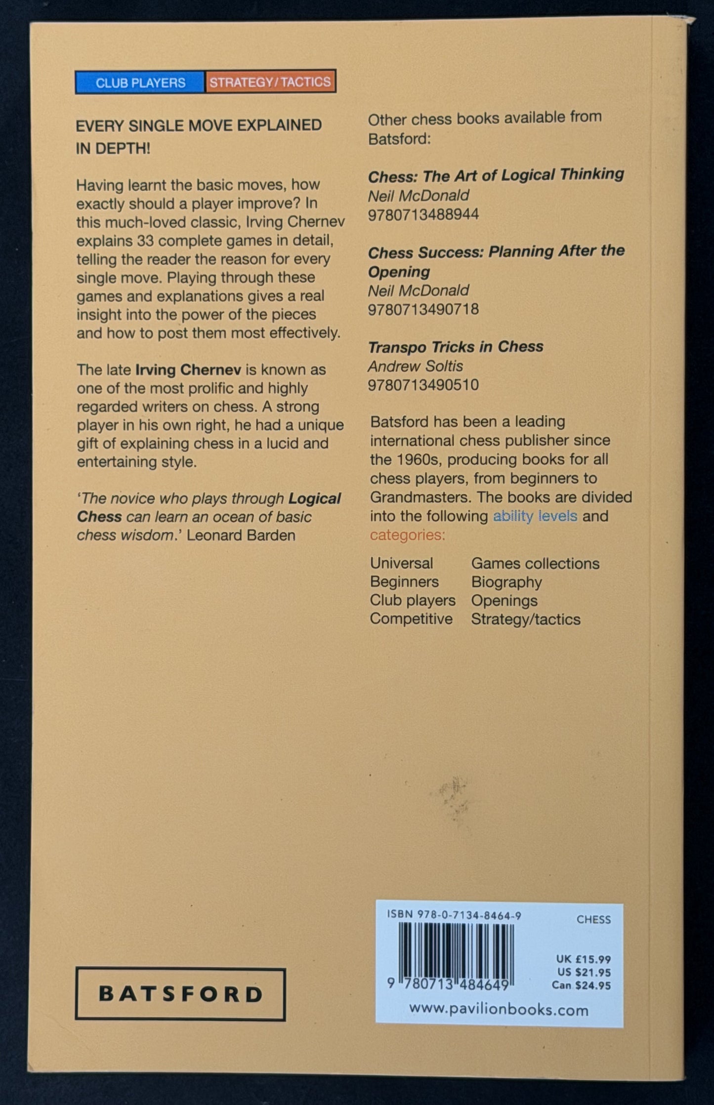 Logical Chess: Move By Move by Irving Chernev