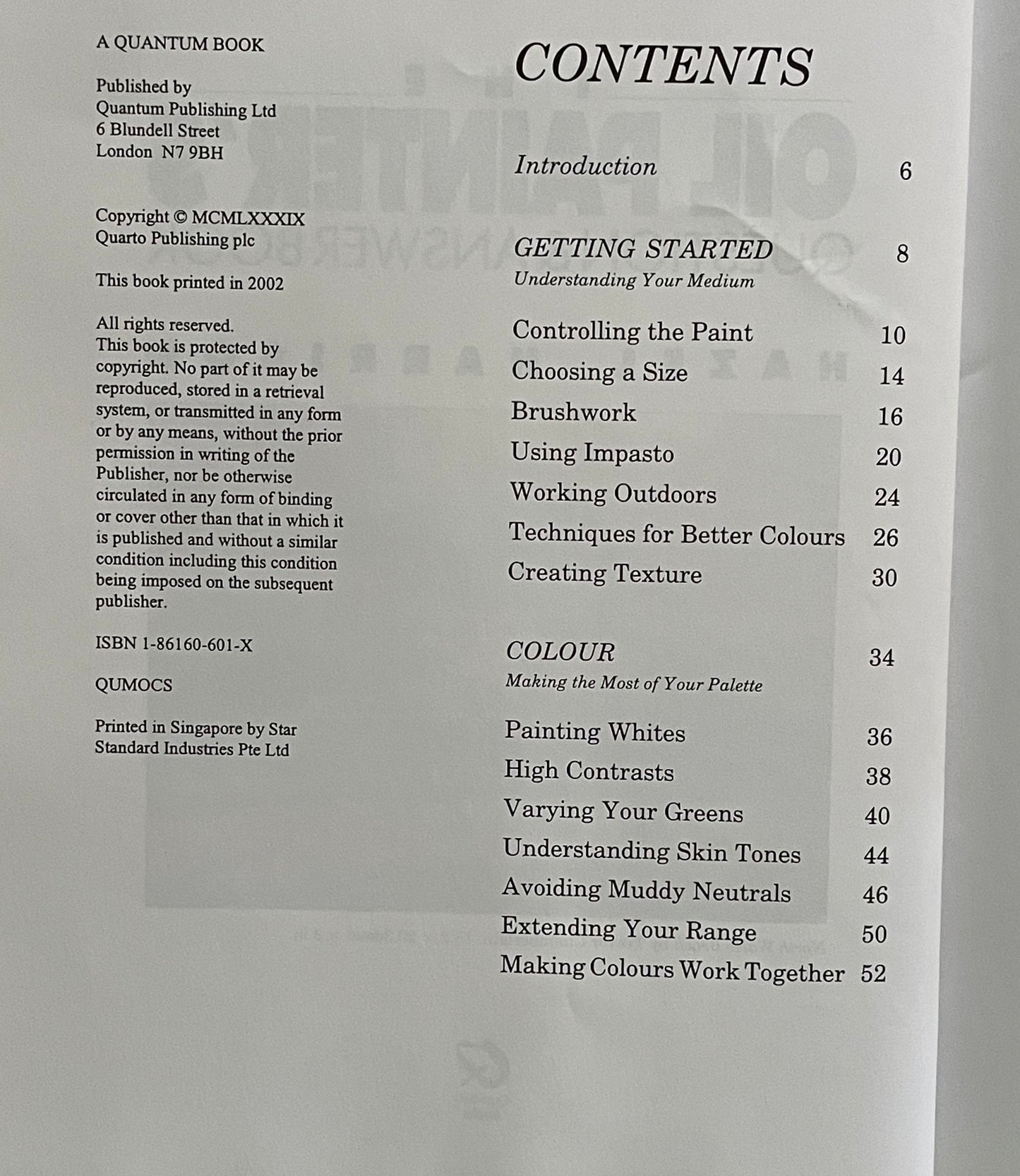 The Oil Painter's Question & Answer Book by Hazel Harrison